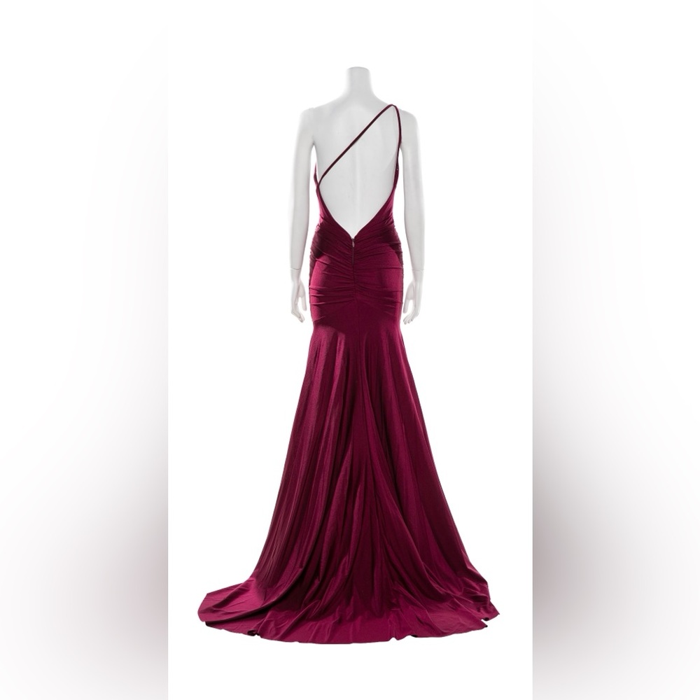 Portia and Scarlett One-Shoulder Wine Colored Formal Gown NWT! Perfect for Prom! - Picture 5 of 6